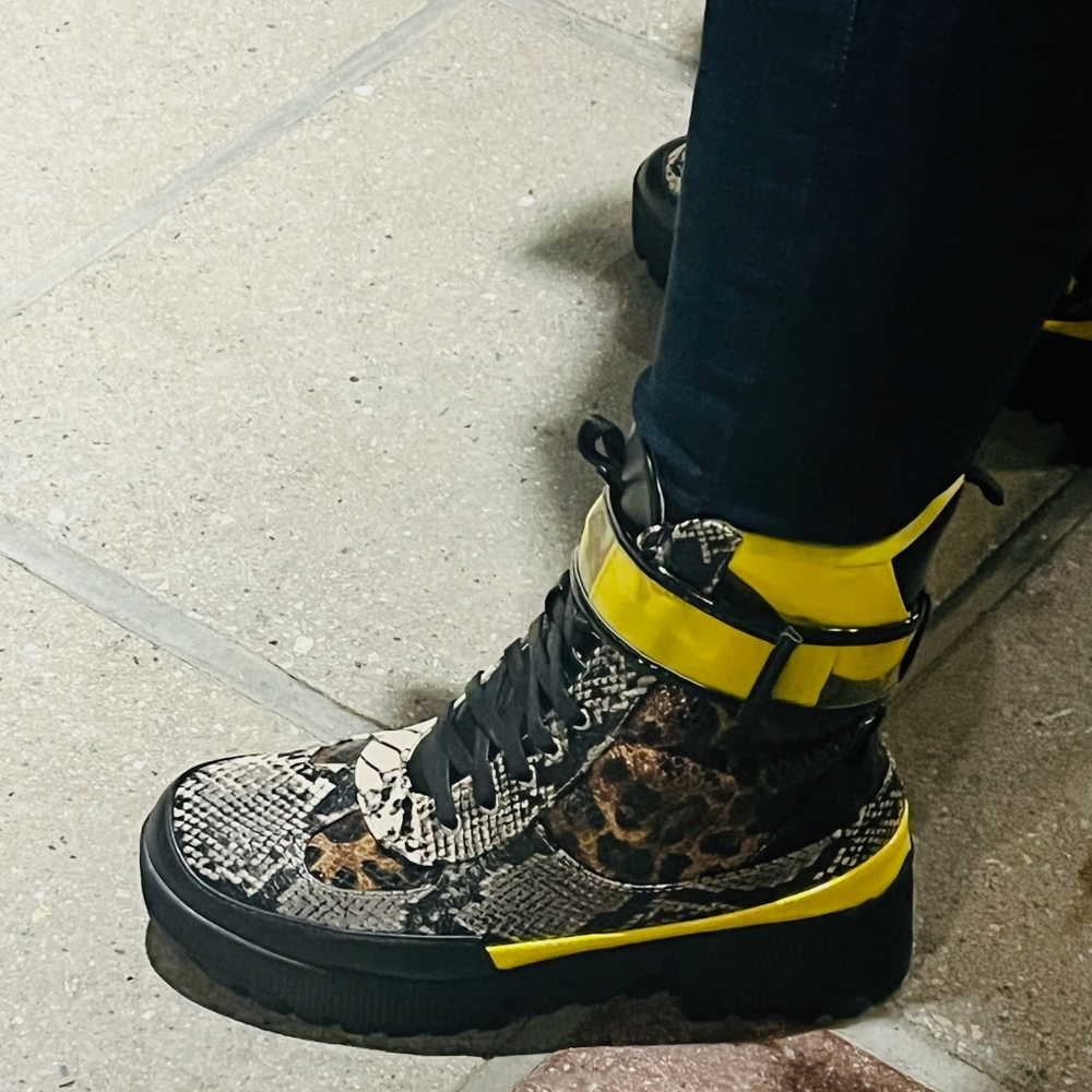 Snakeskin, multicolored, animal print, platform boot - Picture 4 of 6